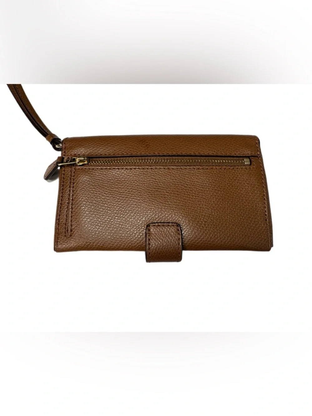 COACH Saddle Crossgrain Leather Phone Clutch Wristlet F53977 - Picture 3 of 6